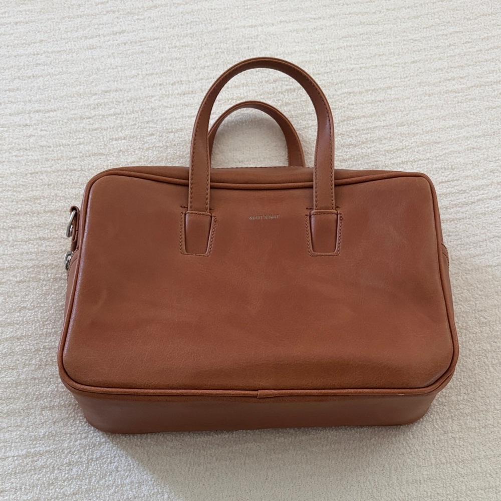 Vegan Leather Tote Bag in Brown